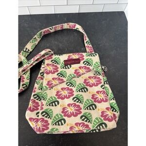 Bungalow 360 Crossbody Purse Hibiscus Flowers - Vegan Eco Boho Island Chic